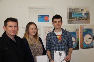 Tony Woods pictured with students Helen McLarnon and Jonathan Mirza